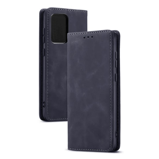 Leather Flip Cover with Internal Pocket For Samsung Galaxy A73 Blue